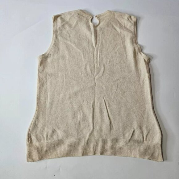 MARSHALL FIELDS 100% Cashmere Sleeveless Pullover Sweater Beige Women's Small - Picture 3 of 6